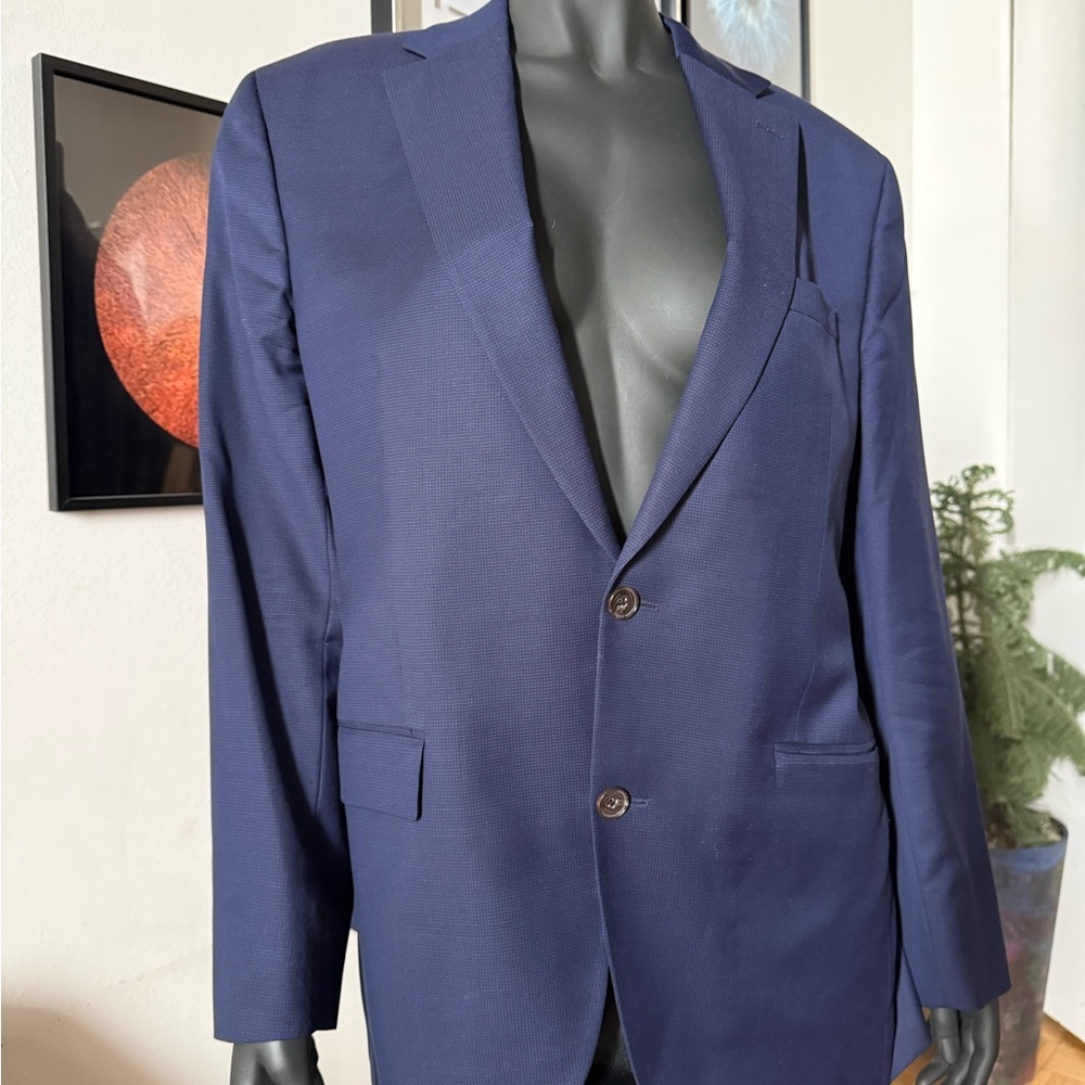 🇨🇦 Fancy Navy Men's Suit 100% wool made in Montreal Canada
